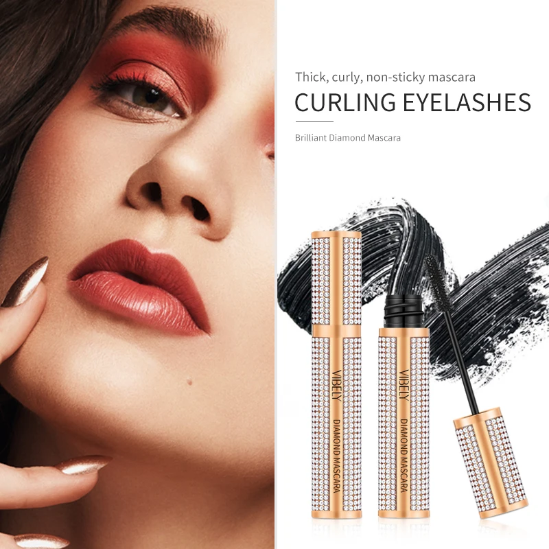 

4D Fiber Lashes Eye Lash Long Diamond Mascara Best Extension Curling Brush Quick Dry Waterproof Lengthening Mascara Extra Volume