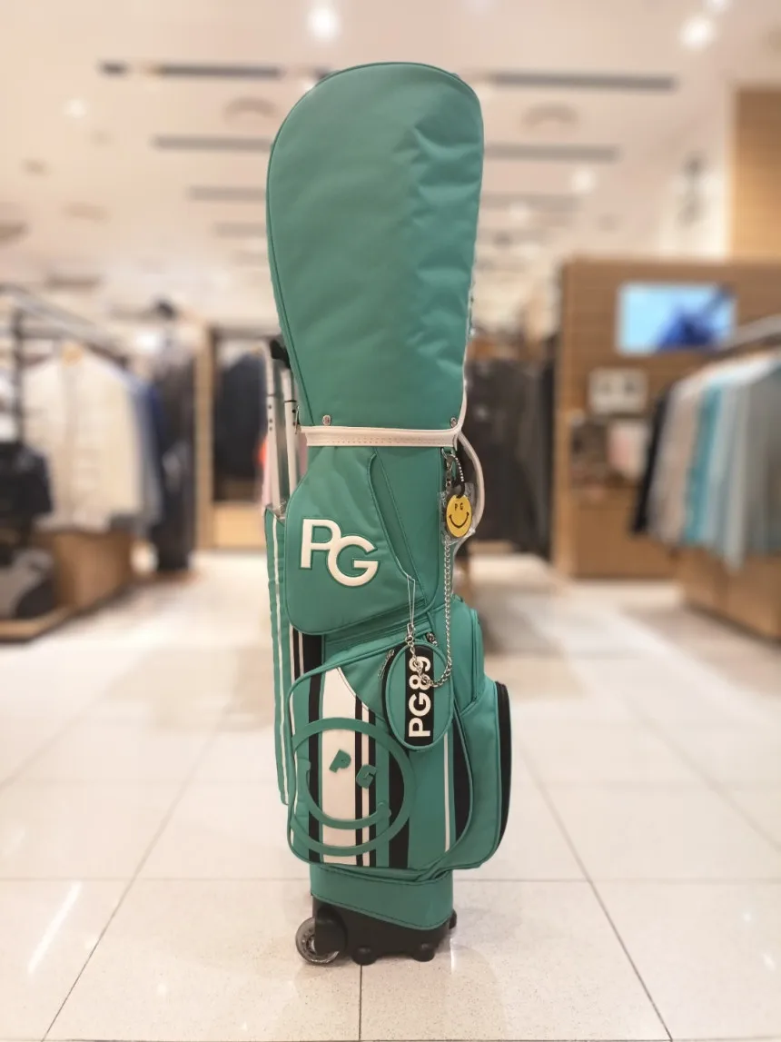 

Golf Bag Women Head Cover 2 Units Lettering Wheel Logo Caddy Bag Cart Bag