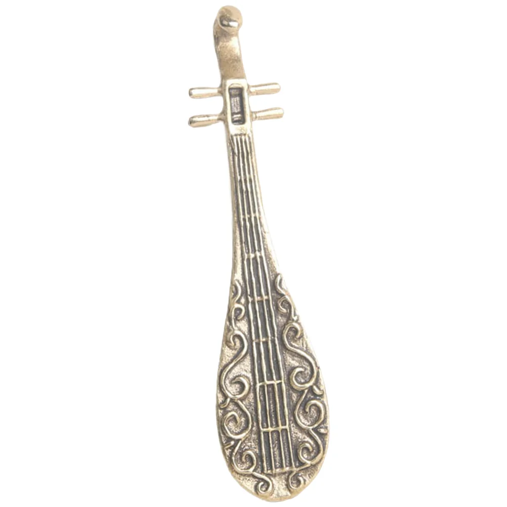 

Pipa Instrument Lute Chinese Figurine Model Musical Statue Decor Miniature Adornment Miniornament Traditional Brass Figure
