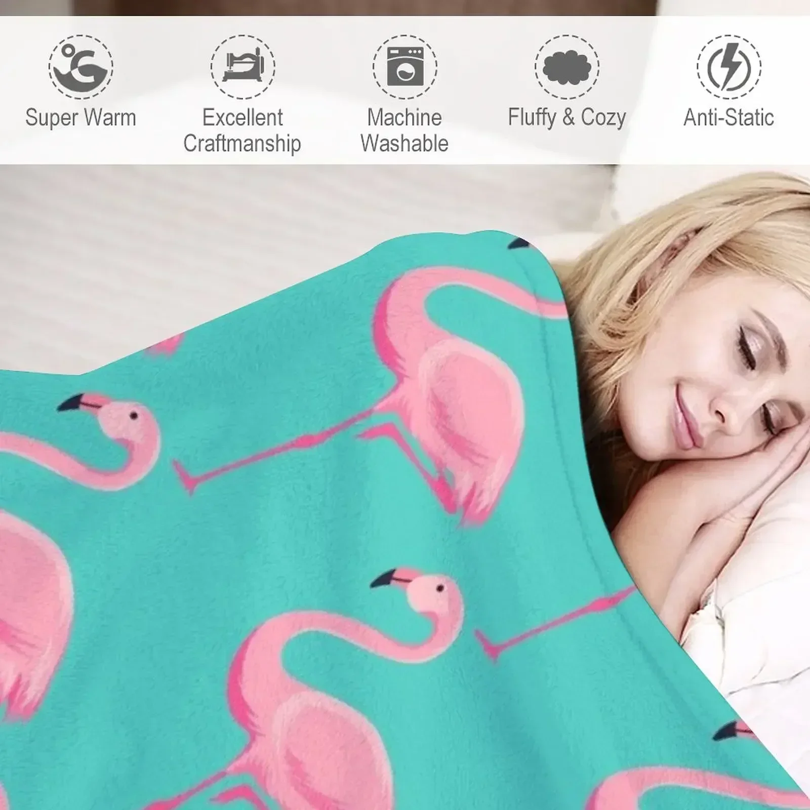 Одеяло с фламинго мягкие пушистые детские одеяла