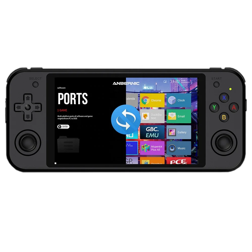 

2022 New RG552 64GB Retro Handheld Game Console Player 5.36 Inch IPS Screen Linux for Android Dual System Support for PS1