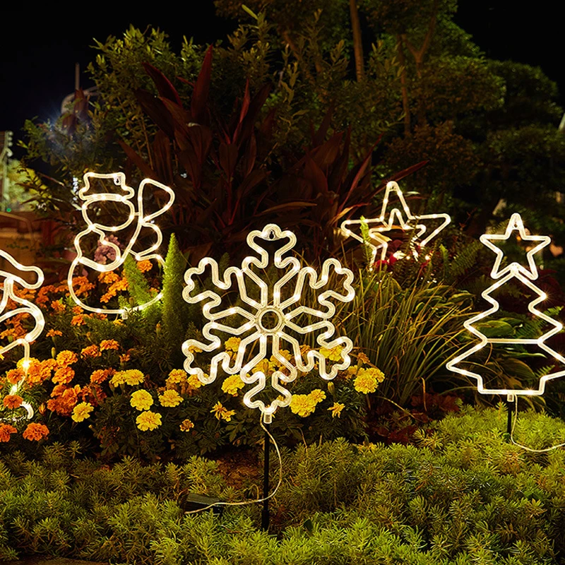 

Solar Lawn Light 35cm Big Christmas Star Snowman Santaclaus Outdoor IP65 Waterproof Gard Landscape Light Villa Garden Yard Decor