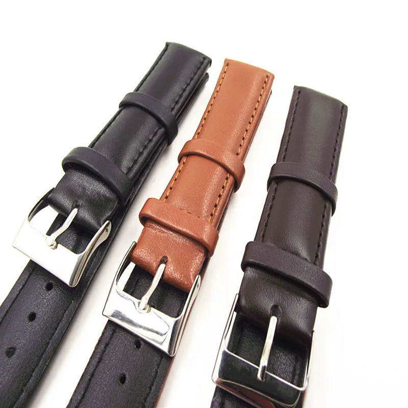 Wholesale 50pcs/Lot 18mm 20mm 22mm Genuine Cow Leather Watch Band Watch Straps Watch Parts Black Brown Cofee - 2020070301