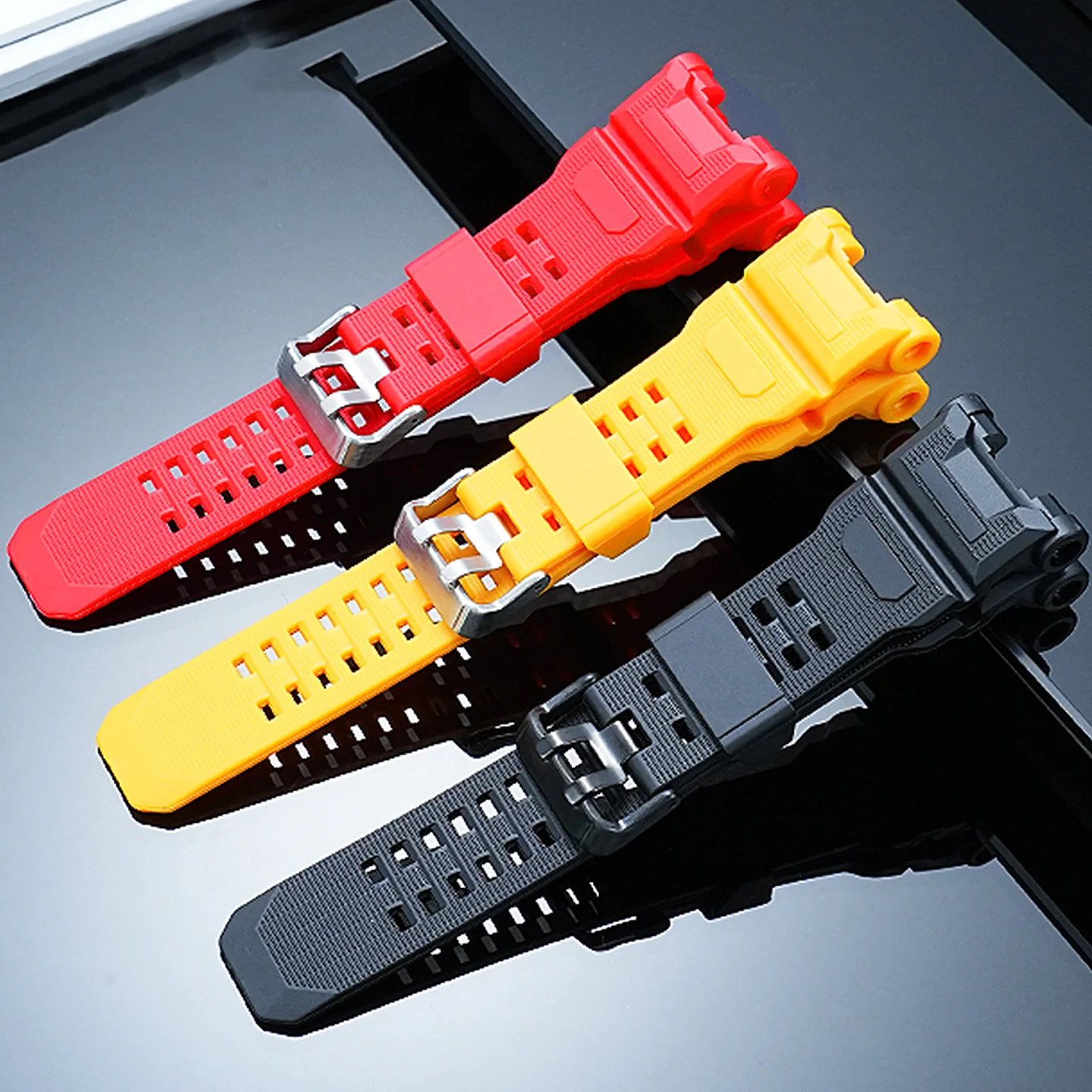 Фото Силиконовый ремешок для часов GPR-H1000 для часов Casio 3554 GPS с функцией измерения пульса и фотокинетическим датчиком GPR-H1000-1JR/9JR, мужской браслет из полимерной смолы №1