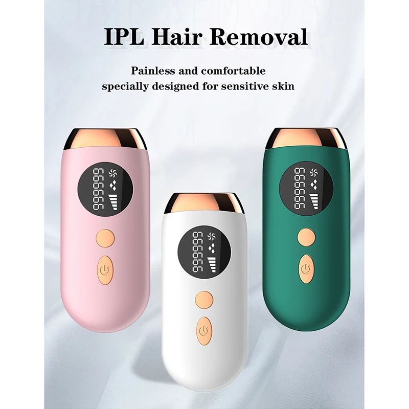 

Женский лазерный IPL эпилятор, портативный Перманентный безболезненный светильник пилятор с 999999 вспышками для всего тела, лазерный депилятор для лица, ног, тела