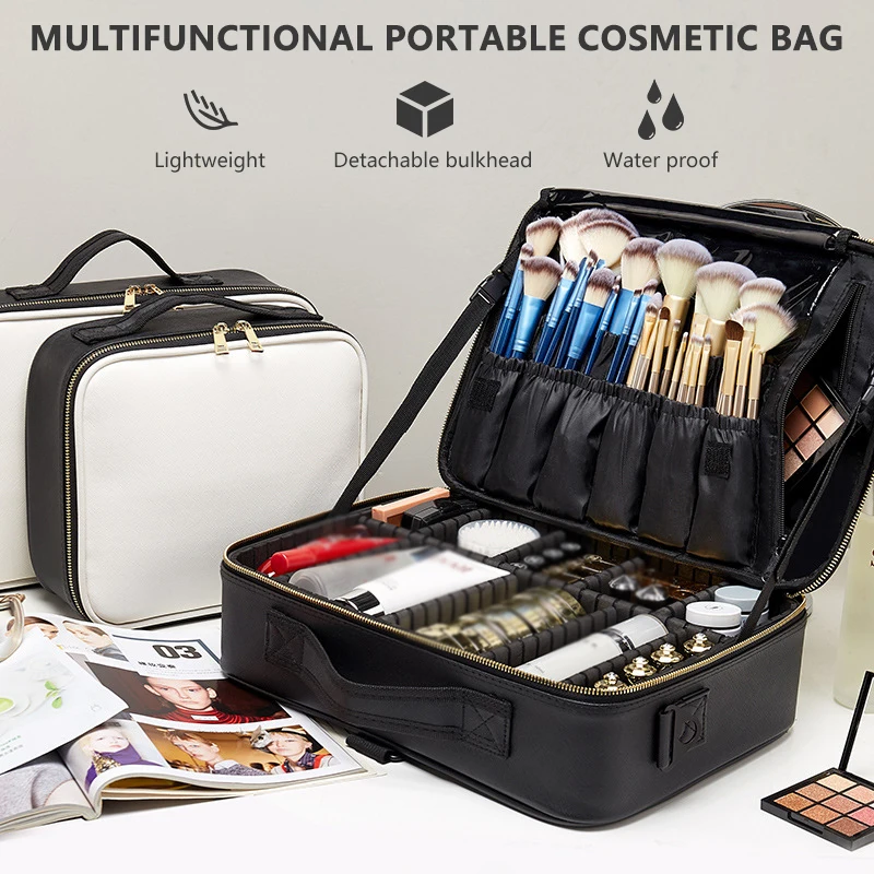 

Makeup Professional Tool Case New Box Cosmetic Beauty Makeup Large Bag Organizer Storage Artist Capacity Travel Bag Female