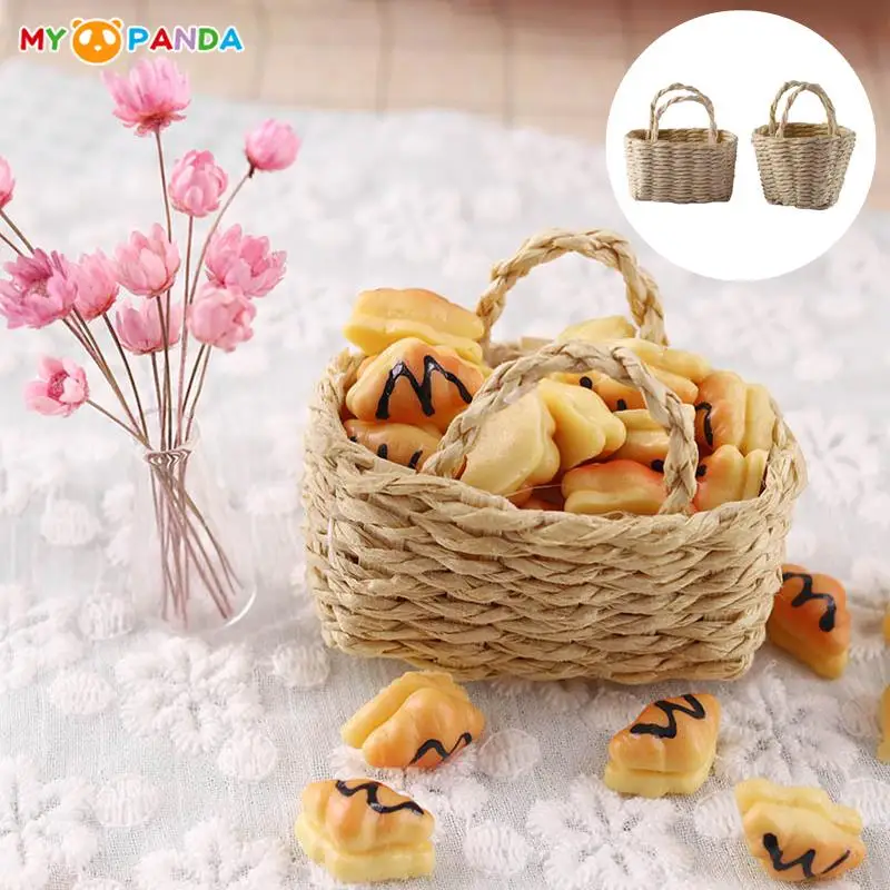 

1:12 Dollhouse Miniature Basket Simulation Storage Basket Flower Basket Food Basket Furniture Model Home Kitchen Scene Decor Toy