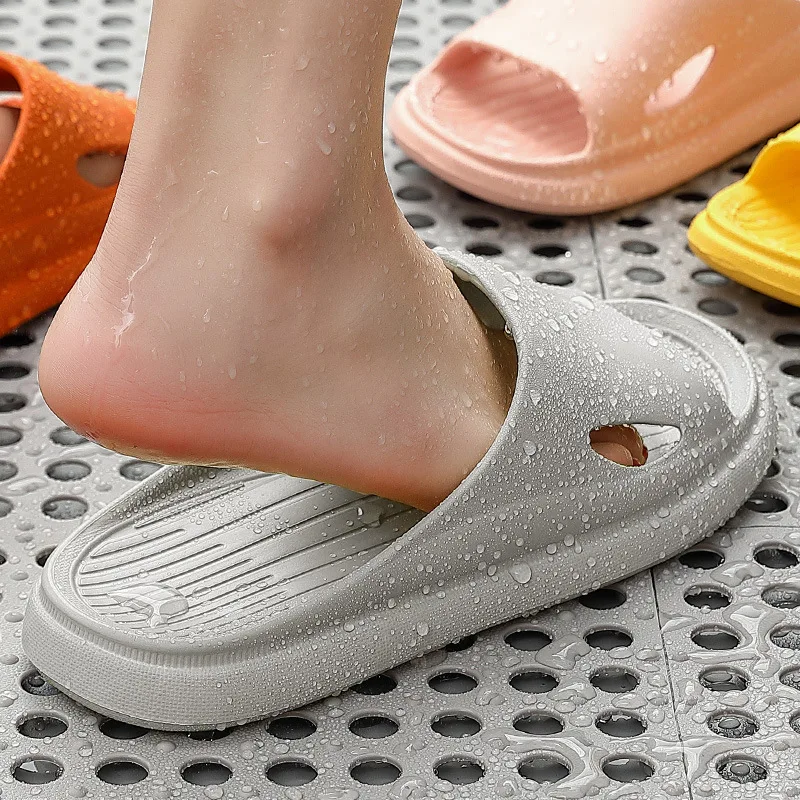 Bathroom Slippers Summer Indoor Floor Non-slip Slippers Unisex Slides Couple Family Women Men Hotel Bathroom Bath Sandal Mules