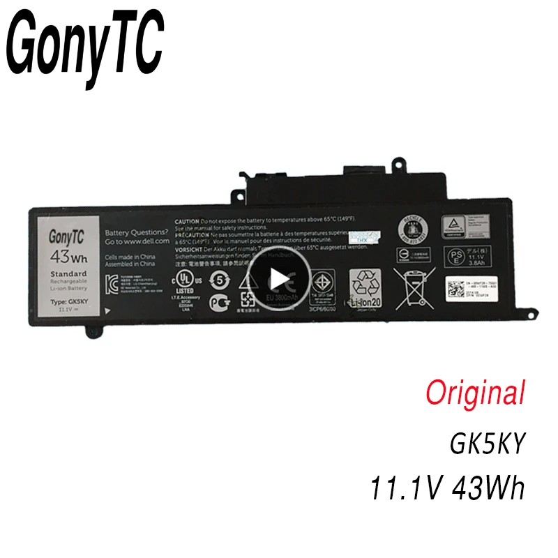 

GONYTC GK5KY Laptop Battery For DELL Inspiron 13" 7000 Series 7347 7348 7352 7353 7359 11" 3147 3148 15" 7558 04K8YH 43WH