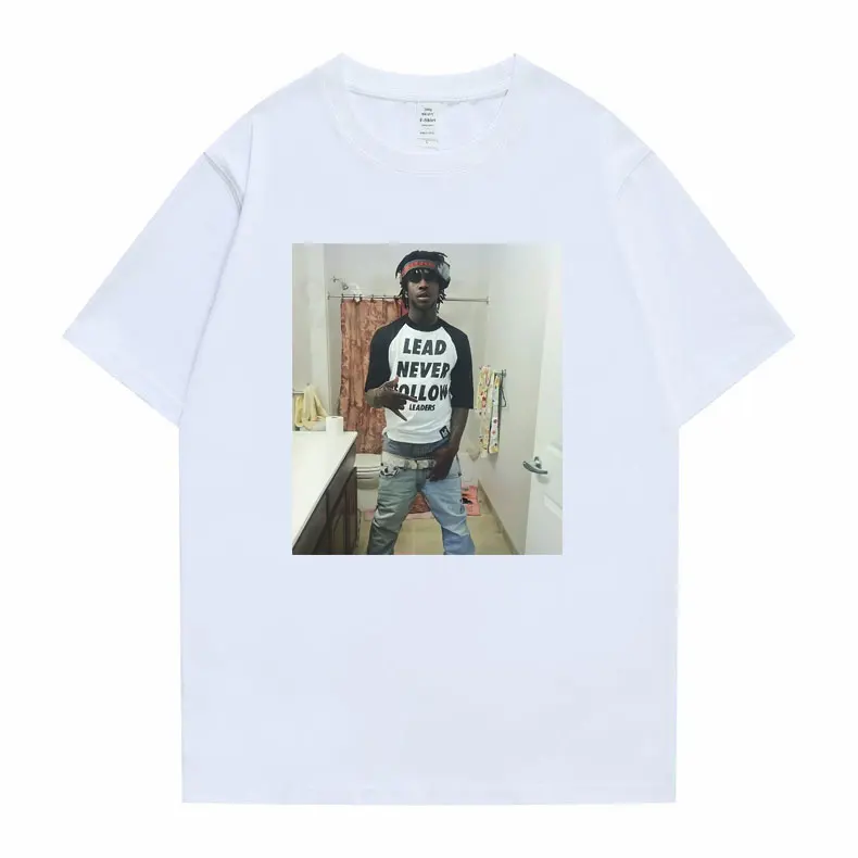 Футболка Rapper Chief Keef со свинцовыми надписями никогда не следуй за лидерами