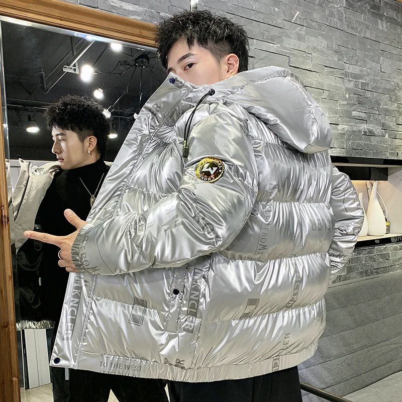 Winter down jacket men new white eiderdown hooded teenage student couples extra thick coat men