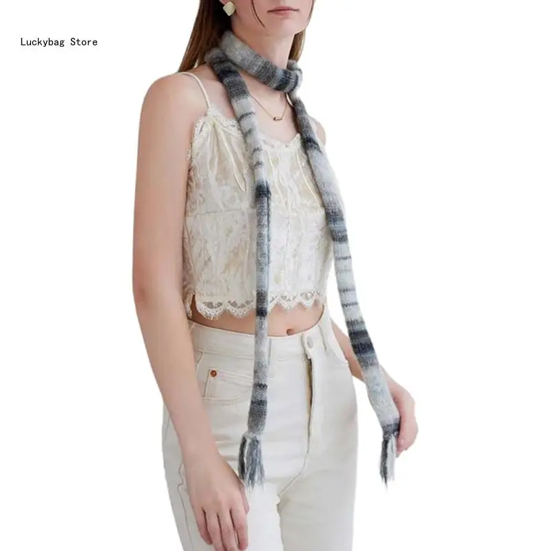 Модный длинный шейный платок повседневный мягкий шарф красивый регулируемый