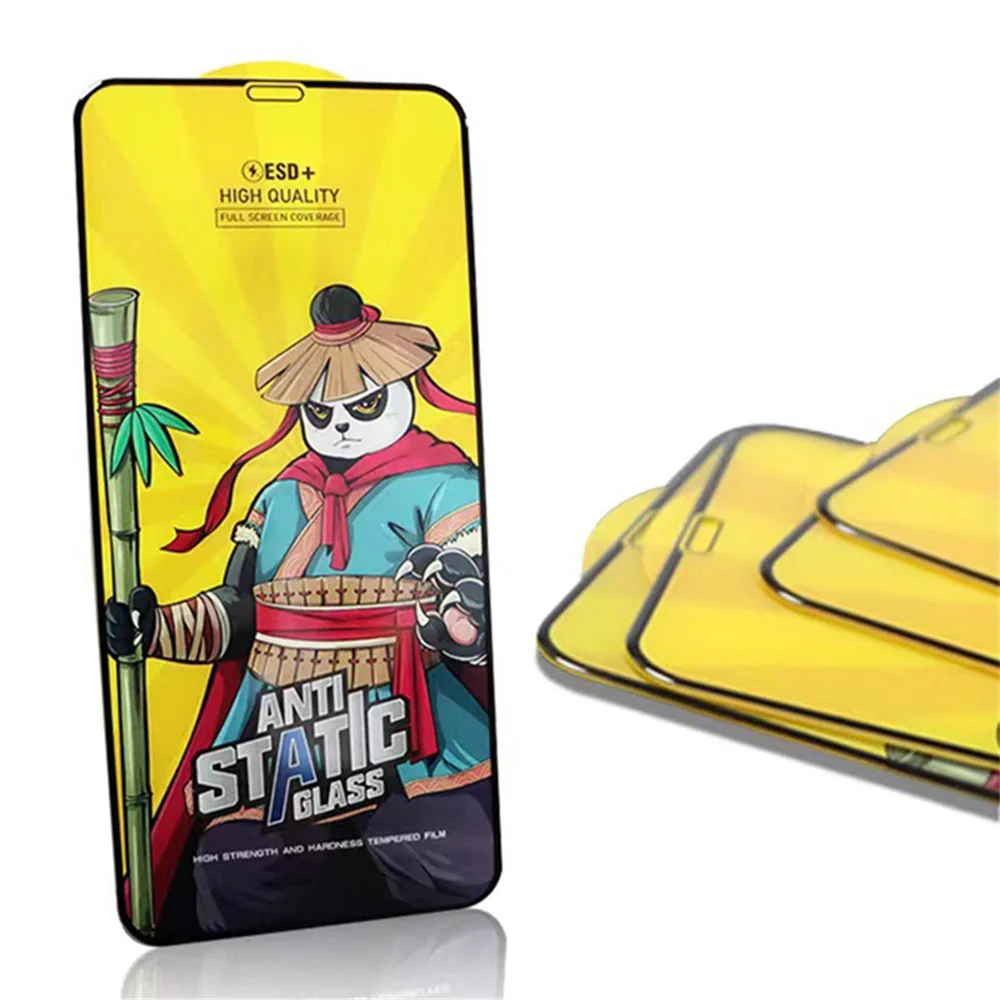 10pcs ESD Anti-static Full Glue Full Cover Tempered Glass Screen Protector For iPhone 14 13 12 11 Pro Max 6 7 8 Plus X Xs Max