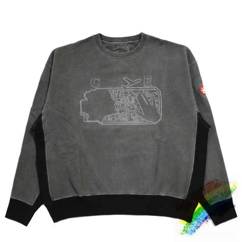 

CE CAVEMPT 20ss OVERDYE B.W.RIB CREW NECK Crewneck Men Woman 1:1 Top Quality Streetwear Wash Do old Sweatshirts Cav Empt Hoodies