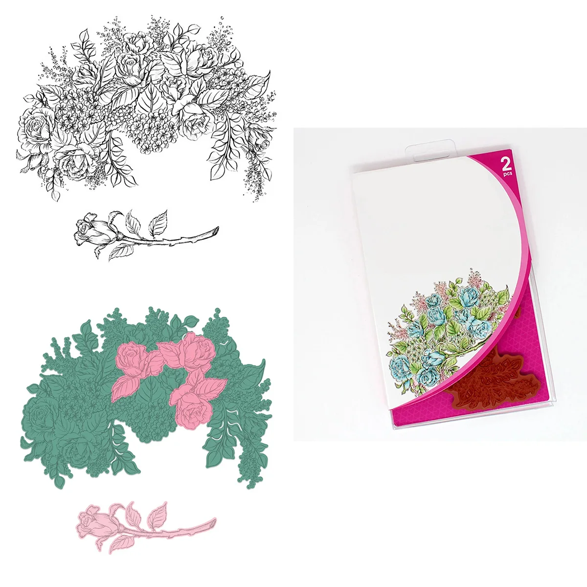 

Rose Metal Cutting Dies And Silicone Stamps For Scrapbooking Templates Embossing Paper DIY Stencils Decoration Crafts New 2023