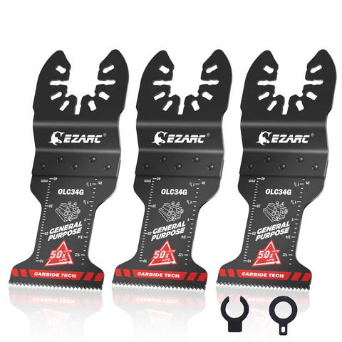 Ezarc carbide oscillerende zaagbladen, multitoolbladen voor algemene doeleinden snel afgifte voor metaal, nagels, hout, gips gipsplaten PVC