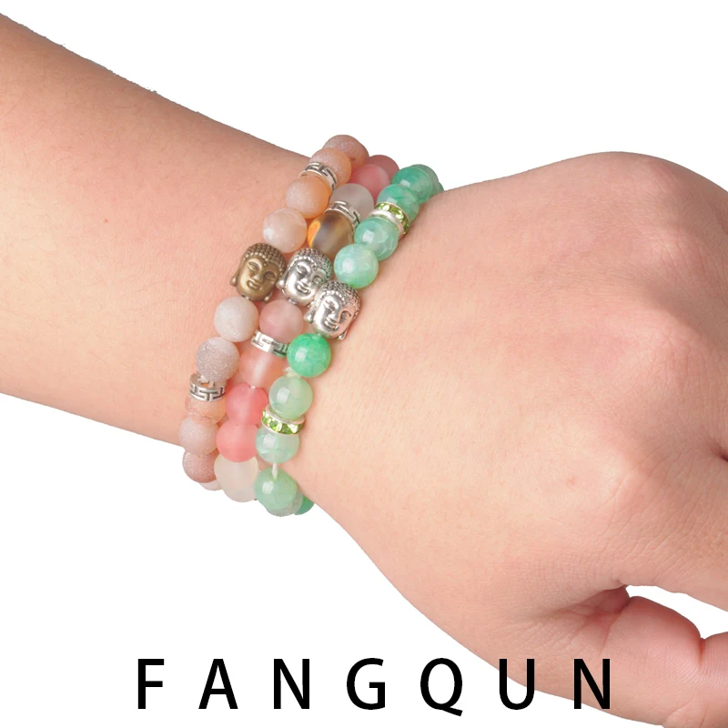 

High Quality Gold Color Buddha Head Beads Bracelet 8mm Natrual Stone Tiger Eye Beaded Bracelets For Women Men Reiki Yoga Jewelry