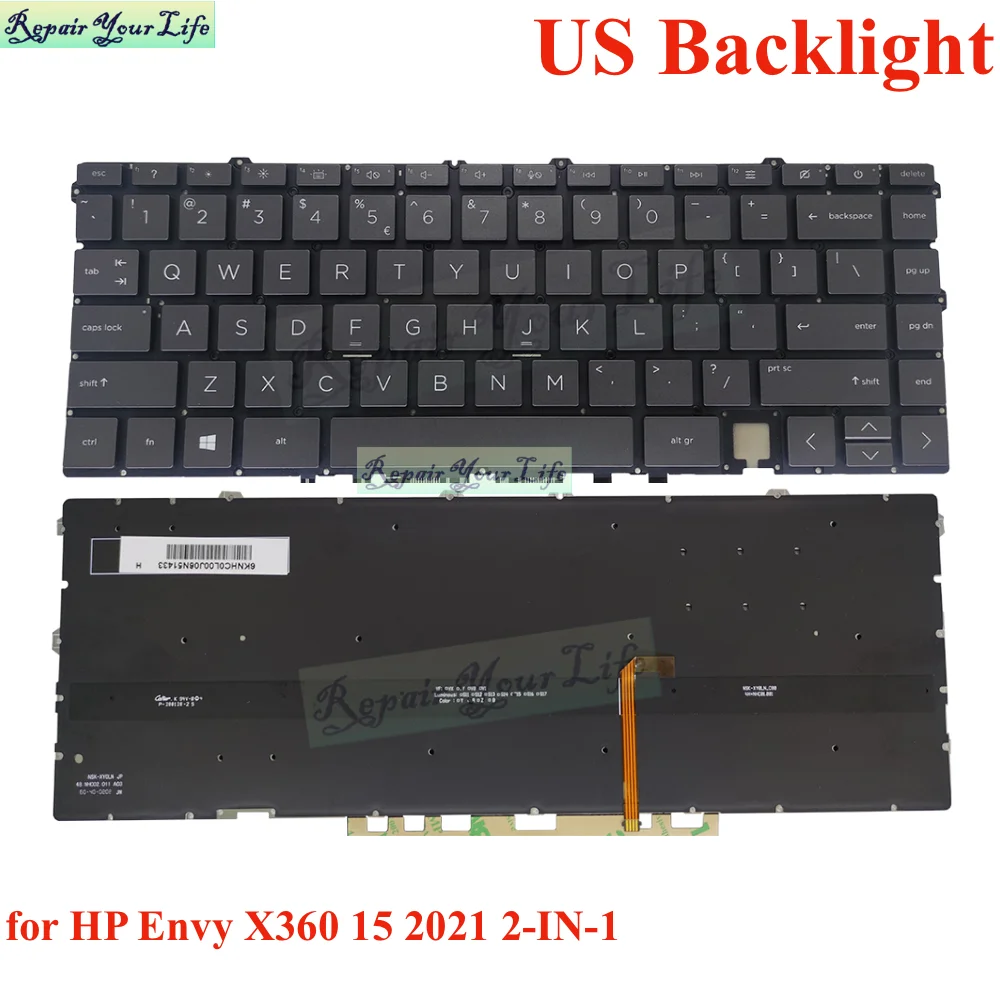 Клавиатура с подсветкой US UK LAлатинская JPA для HP Envy X360 15-EU 15M-EU TPN-149 15-EU0003CA 15-EU0010CA EU0013CA EU0043DX (art.: 3920bf29fb2eb) - 3920bf29fb2eb