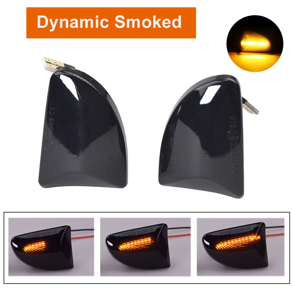 

2 шт. дымчатые линзы Янтарный светодиодный динамический боковой габаритный фонарь указатели поворота для Smart Fortwo 451 MK1 и MKII 2007-2015