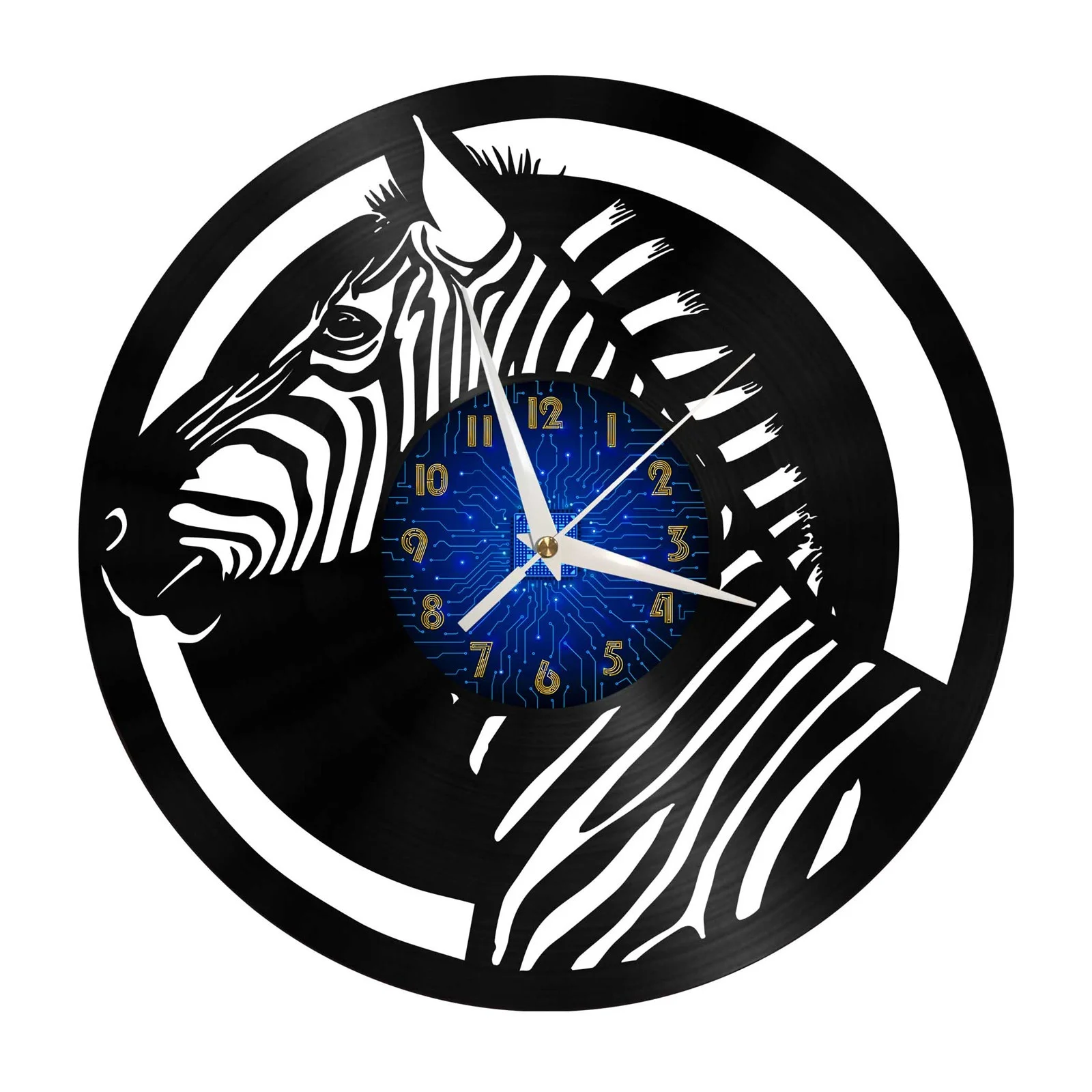 

Zebra animal Vinyl Record Wall Clock for Kitchen Wall Decor Wall Art
