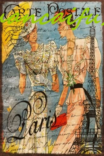 Винтажные дамы SJKY в Париже выдержанный вид открыток напечатанный на новый