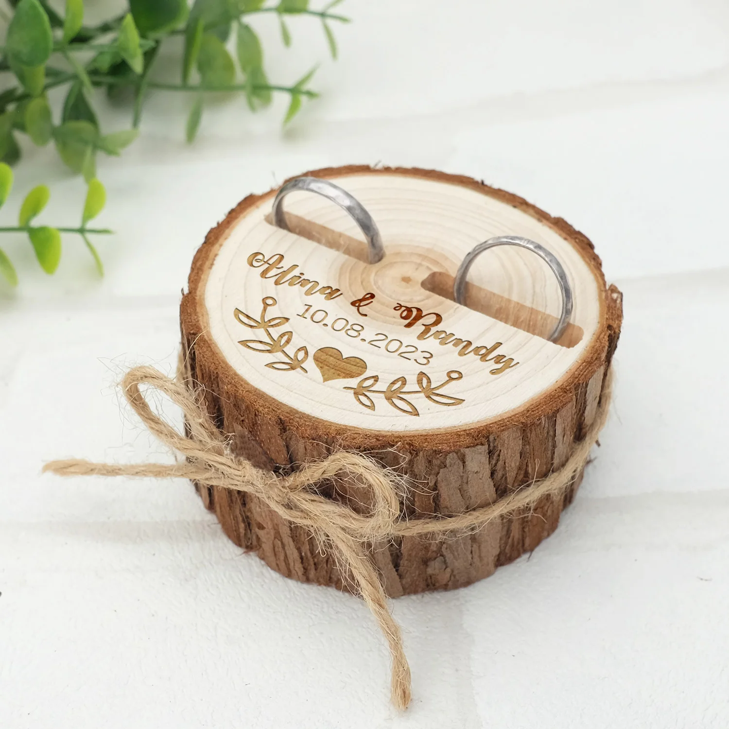 Personalized Wedding Ring Bearer Box Rustic Wedding Ring Box Wood Ring Holder Custom Names & Date Proposal Box Engagement Box