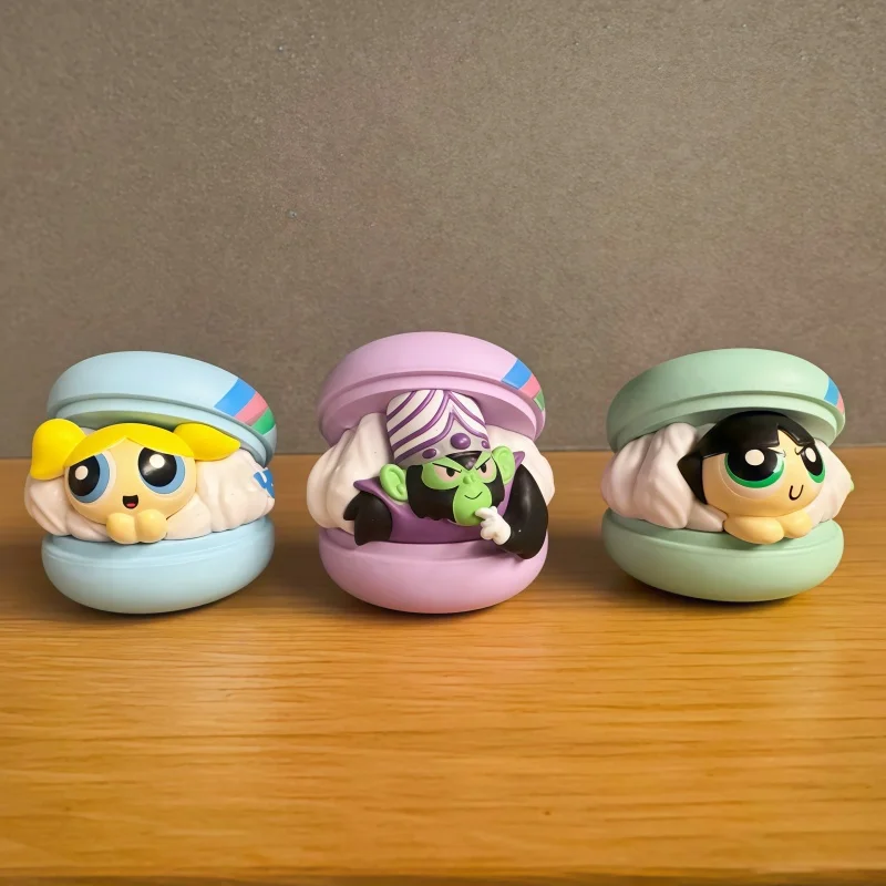 Фото В наличии: Мини-фигурки Bandai «Суперкрошки» в стиле макарон (Блоссом, Бабблс, Баттеркап, Мохо Джоджо) – украшение для стола, подарок на день рождения №1