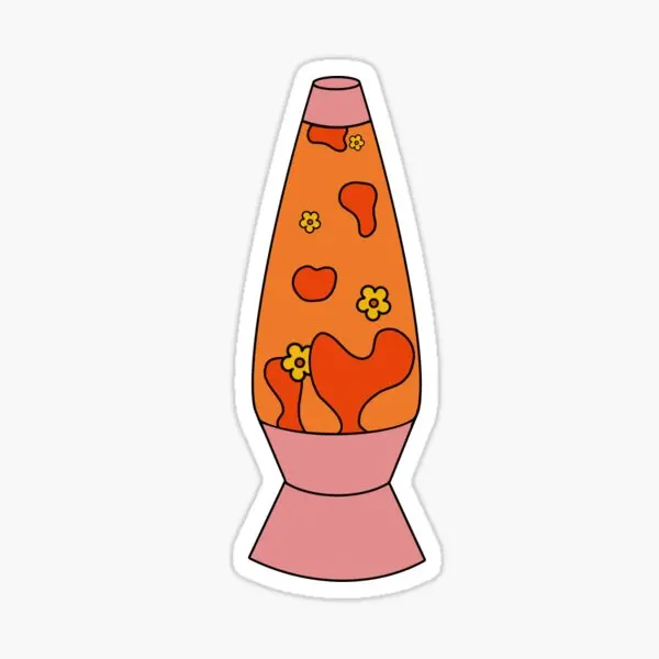 

Orange 70S Funky Retro Lava Lamp 5PCS Stickers for Kid Water Bottles Laptop Bumper Room Background Wall Living Room Luggage