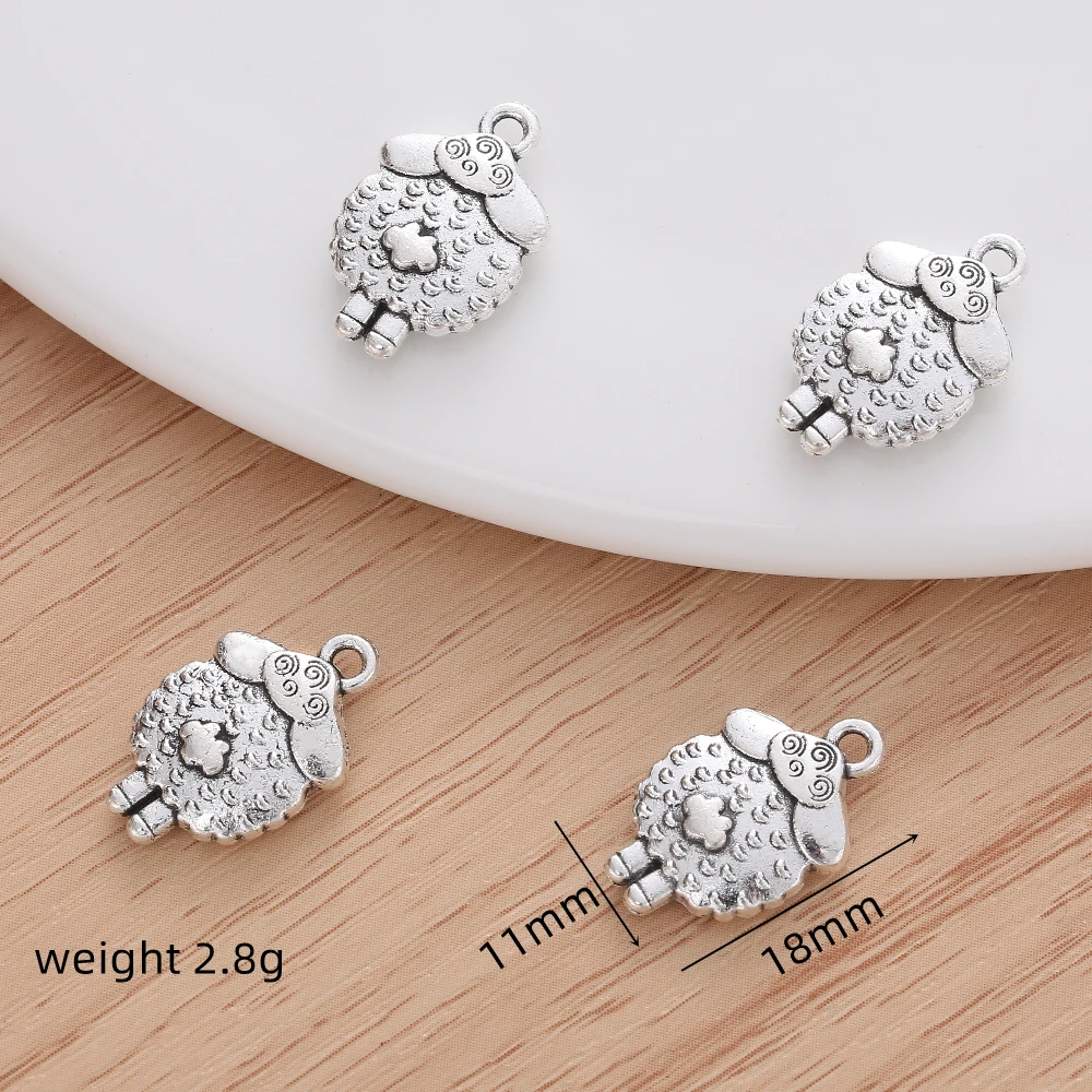 10Pcs/Set Exquisite Fashion Sheep Designer Charms for Women's Bracelet Jewelry Making Supplies Pendant Necklace Earring DIY
