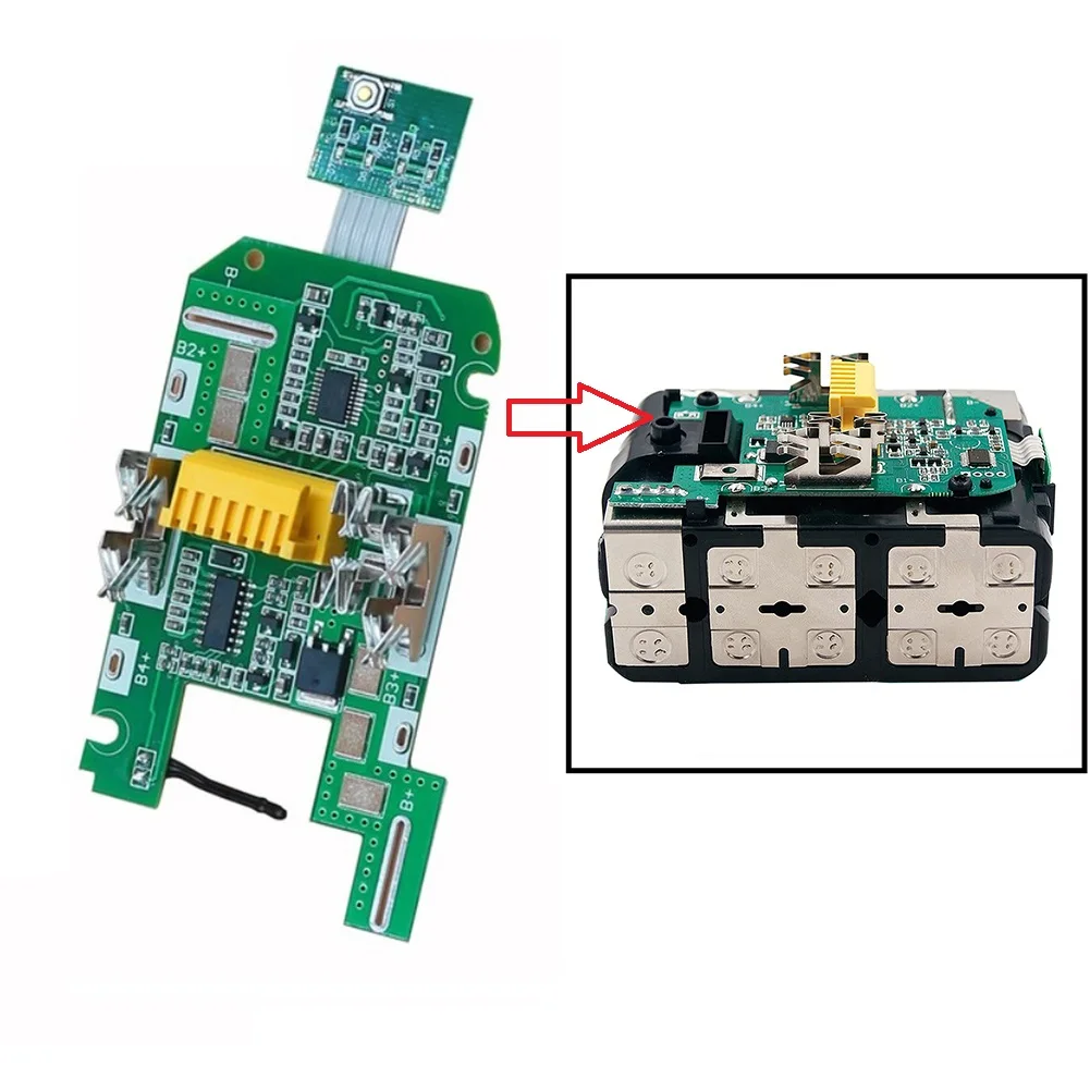 

1 Pcs For 18V 3.0Ah BL1830 Lithium Battery Charging Protection Board Circuit Board Battery Indicator For Angle Grinders