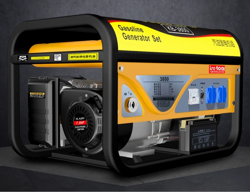 Бензиновый генератор 220 В бытовой маленький 3 кВт высокая мощность 5/6/8 380