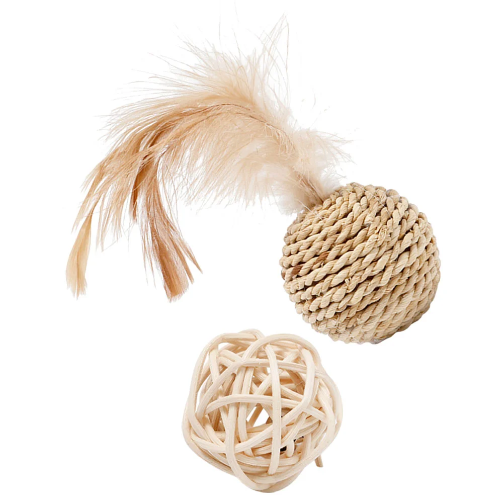 2 шт. шарики из ротанга для кошек игрушки-колокольчики домашних животных с