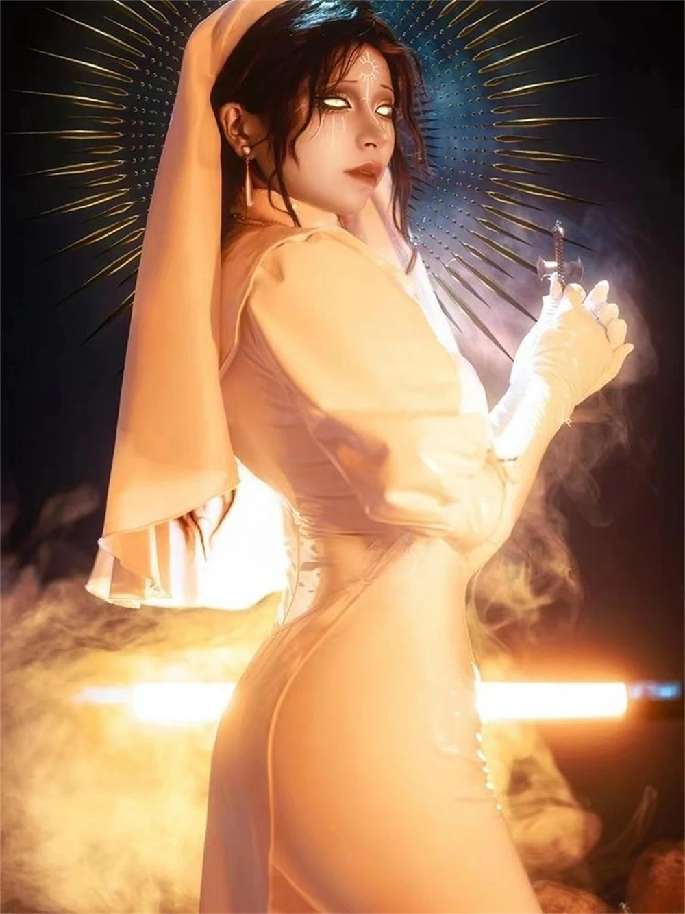 AGCOS оригинальный дизайн Chowbie Nun косплей костюм женские комбинезоны из