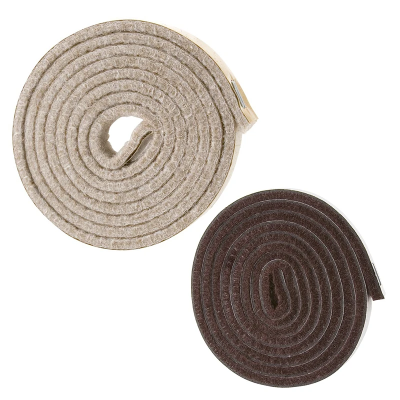 

Self-Stick Heavy Duty Felt Strip Roll For Hard Surfaces (1/2 Inch X 60 Inch), Brown