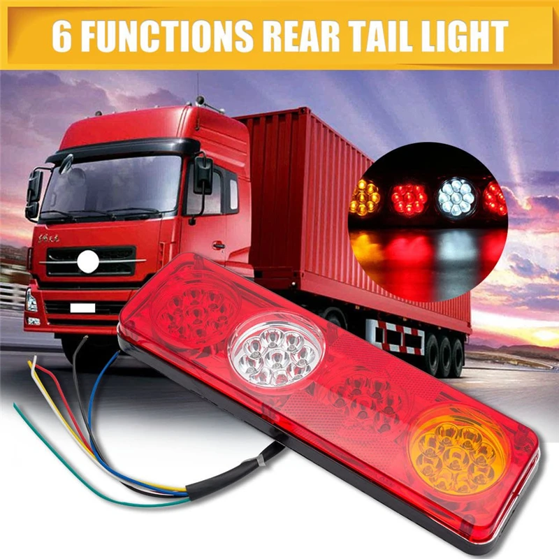 

2Pcs 36 LED Car Light Assembly Rear Tail Light for Trucks Waterproof Stop Turn Signal Revese Lamp for Trailer Caravan Lorry 24V