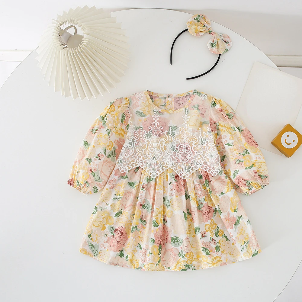 

Детский кружевной комбинезон с длинным рукавом, на осень