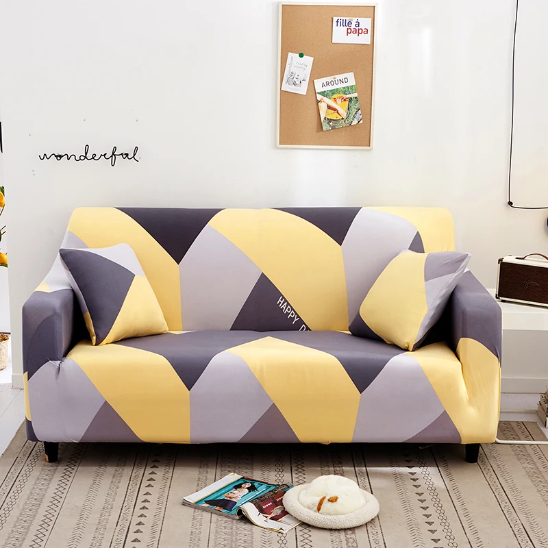 

Elastic Floral Geometry Slipcovers Sofa Cover for Living Room L-shape Corner Couch Chair Protector Cover 4 3 2 1 Seater Colors