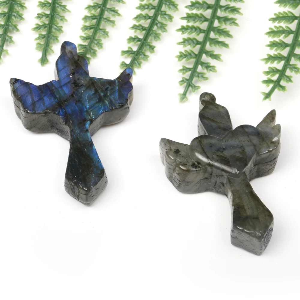 

Mineraali Random Pick Hand-carved Natural Labradorite Cross Love Shape Genuine Reiki Ornament Crystal Labradorita Quartz Stones