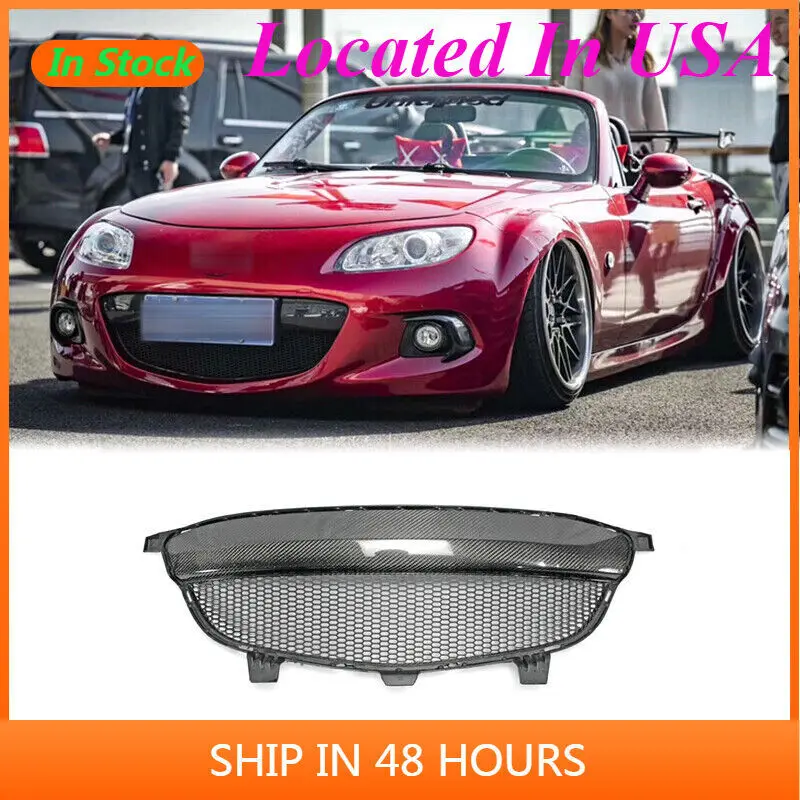 

(Ships From US)For MX5 Roaster Miata NC3 OE Carbon Fiber Front Grill Mesh Grille Cover Body Kit