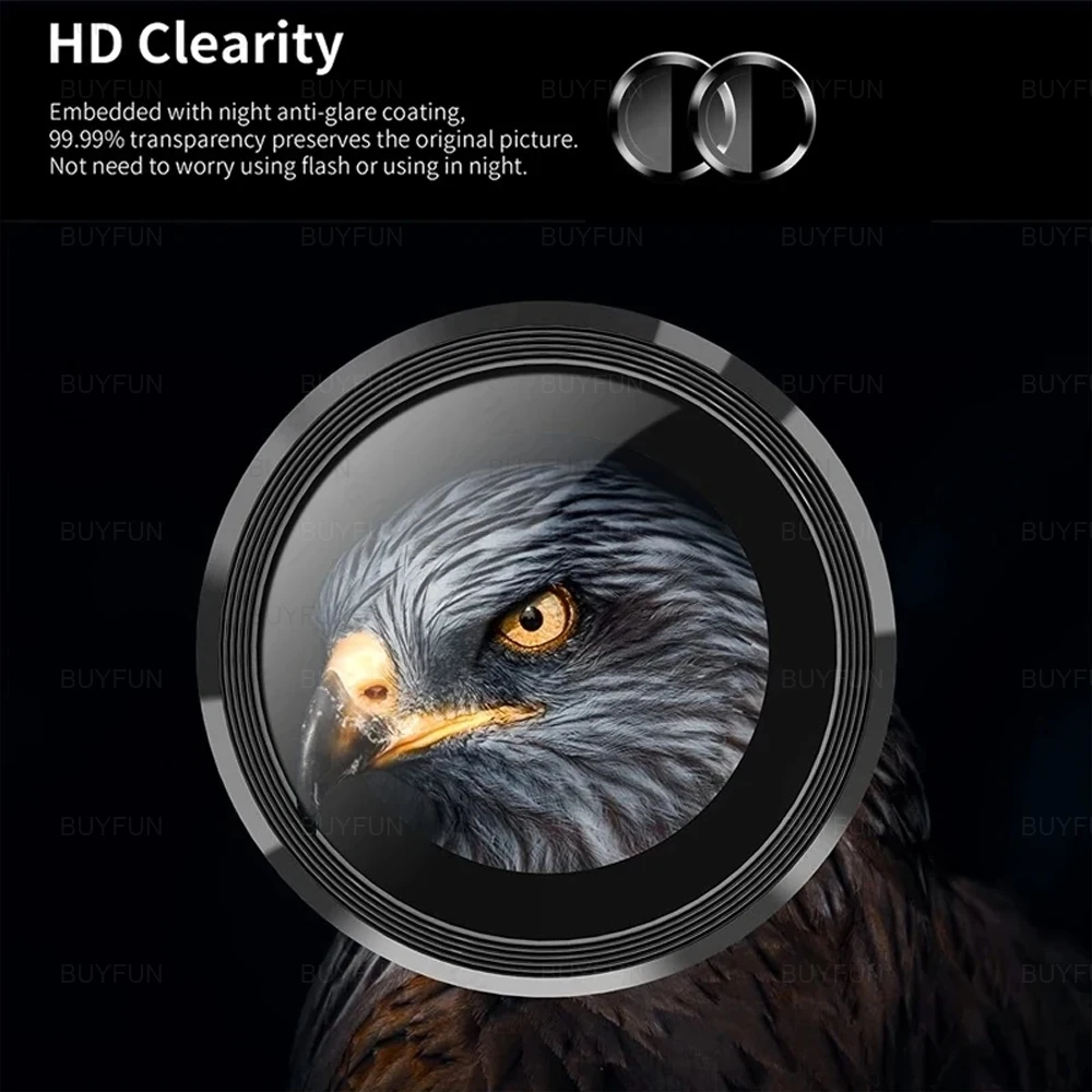 Защитная пленка из алюминиевого сплава для камеры Xiaomi Poco F6 Pro 2024 чехол с кольцом