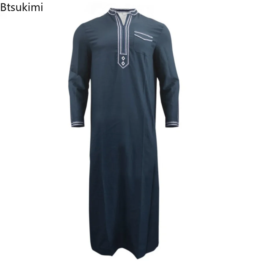Muslim Fashion Abayas Islam Men Robe Muslim Dresses Djellaba Homme Fashion Solid Shirts Arabic Dress Ethnic Men's Clothing Gift