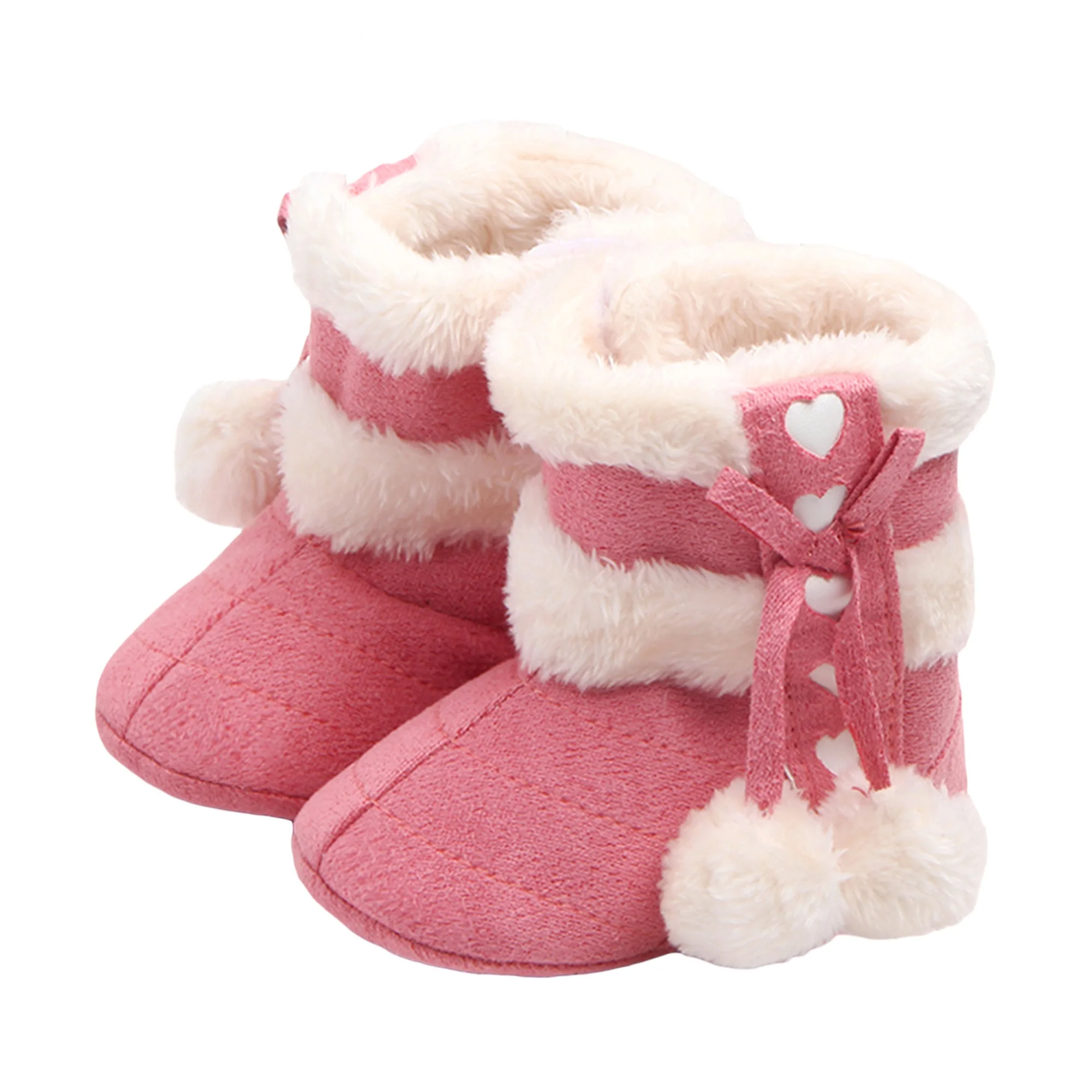 

Cute Faux Fur Winter Boots with Bow Detail for Infant Girls - Warm and Cozy Snow Shoes for Newborns and Toddlers