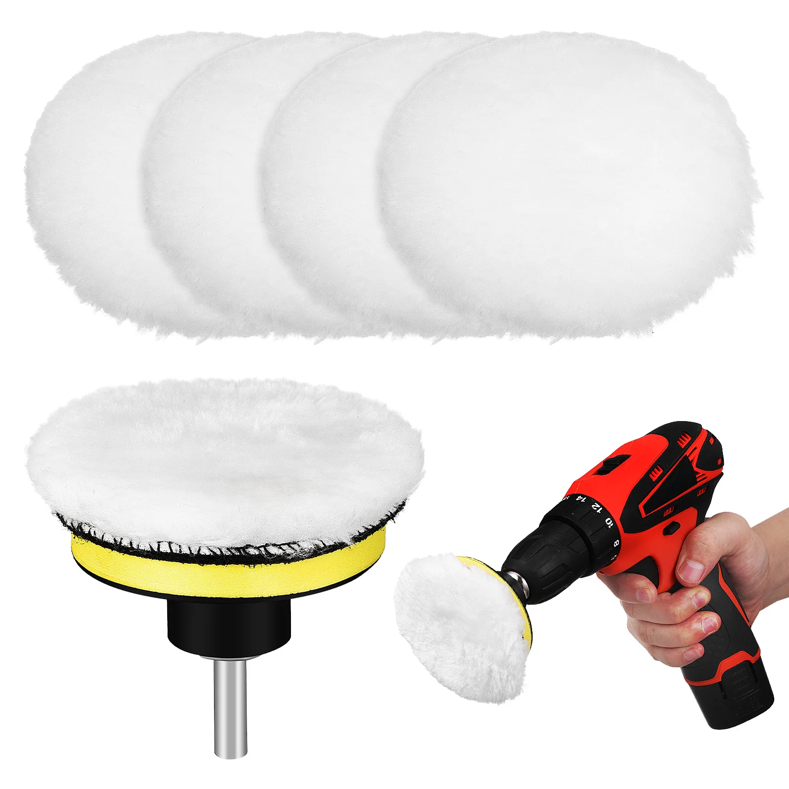 

Buffer Drill Attachment Polishing Pad For Buffing Wheels Polisher Screw Metal Pads Car