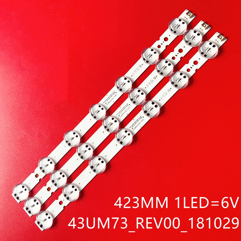Светодиодная лента (3) для L.g 43UM7340PVA 43UM4390PLC 43UM74006LB 43UM7450PLA 43UM7390PLC 43UM7400PLB 43UM7300PSA 43LM6300PSB 43UM73