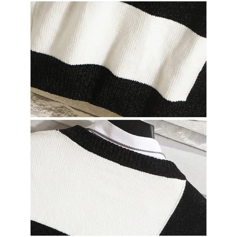 Мужской трикотажный джемпер с длинными рукавами и круглым вырезом