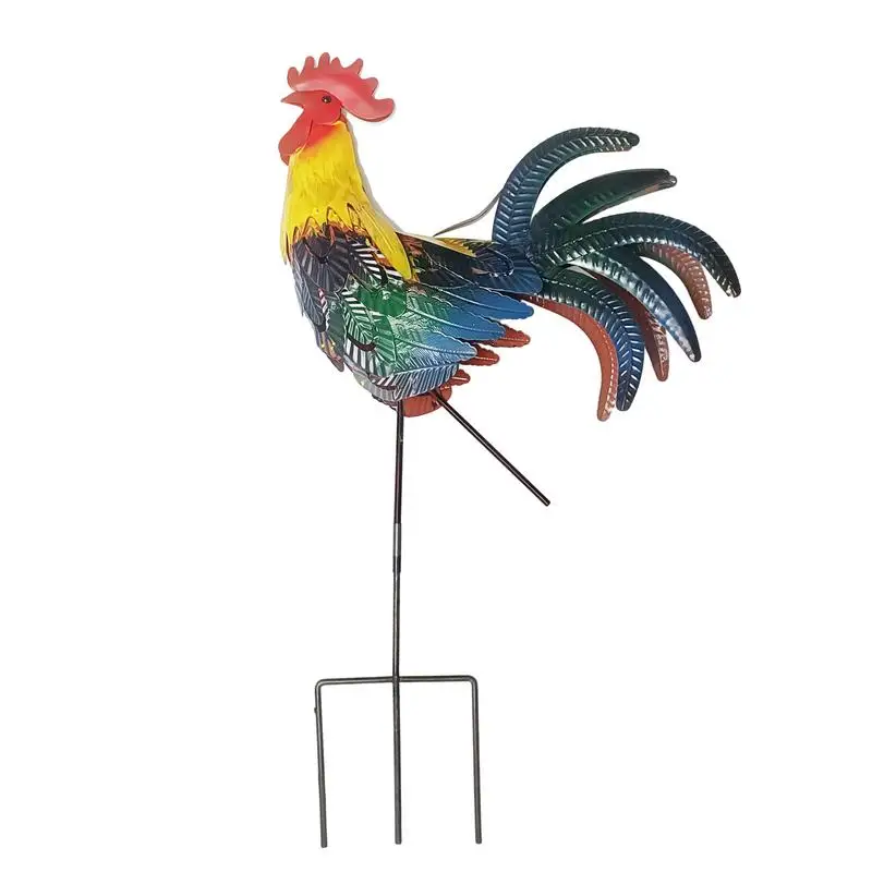

Rooster Animal Stake Chicken Sculpture Figurines Metal Yard Art Outdoor Garden Statues Rooster Sculpture Figurines Lawn Ornament
