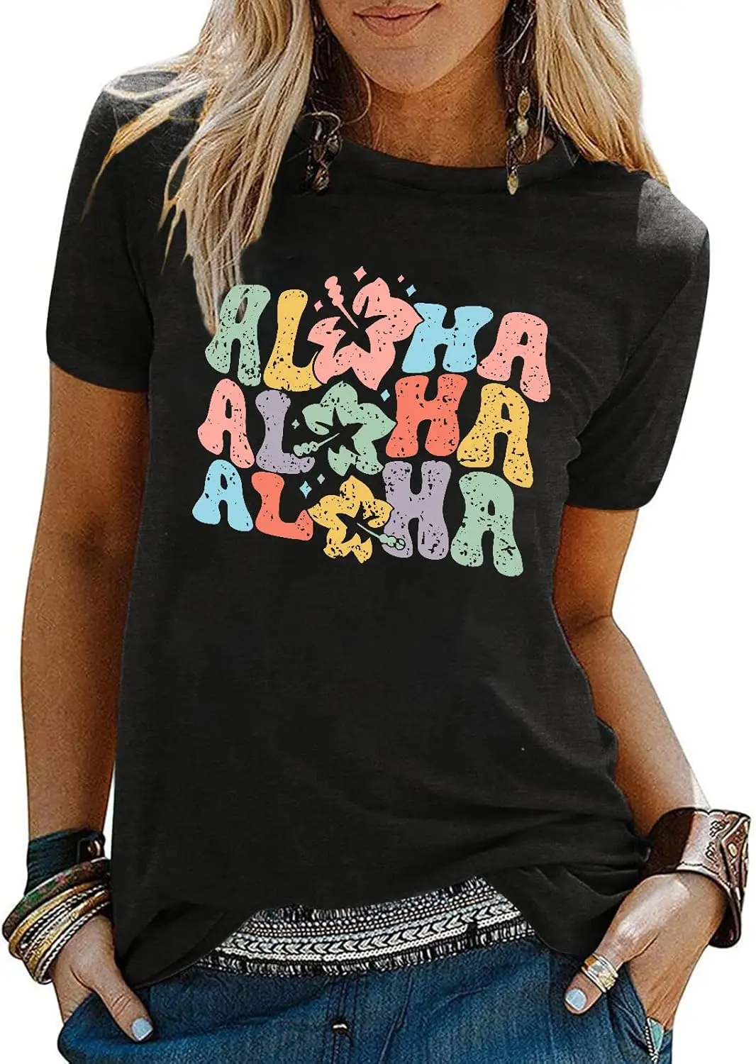 Гавайские рубашки для женщин футболки с цветочным рисунком топы тропического