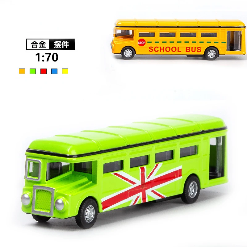 

1/70 Alloy Diecast Metal Car Inertial School Bus Model Pull Back Toys Cars Vehicle Gifts Kids Boy Toys for Children Birthday