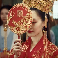 archaistic circular fan chinese wedding fan bridal xiuhe dress wedding fan wedding fan finished product