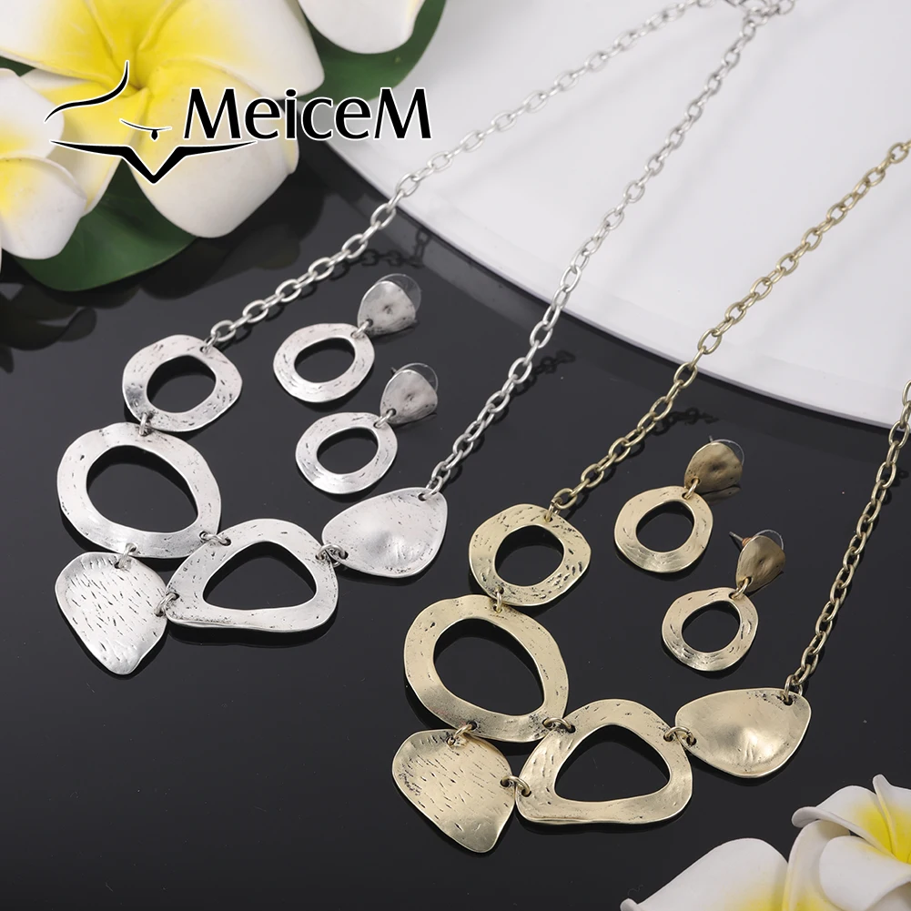 

MeiceM Vintage Geometric Enamel Chokers Silver Color Chain 2000s Aesthetic Accessories Gift Men Jewelry Necklaces for Women New